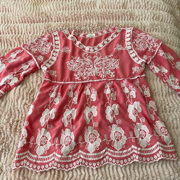 Sapphire Lounge Tops - Sapphire Pink Embroidered Top